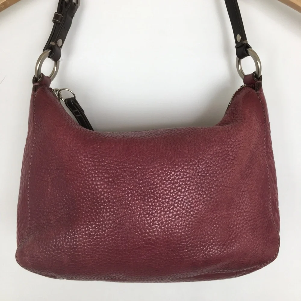 Coach Burgundy Chelsea Pebble Leather Hobo Shoulder Bag Purse